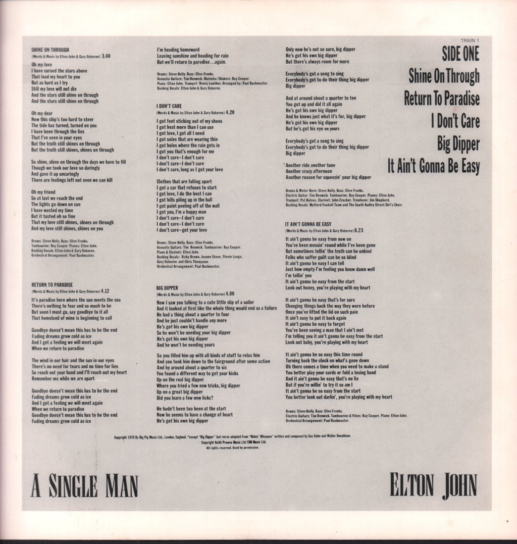 Elton John - A Single Man - Lp