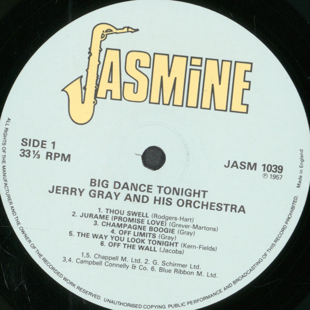 Jerry Gray And His Orchestra - Big Dance Tonight - Lp