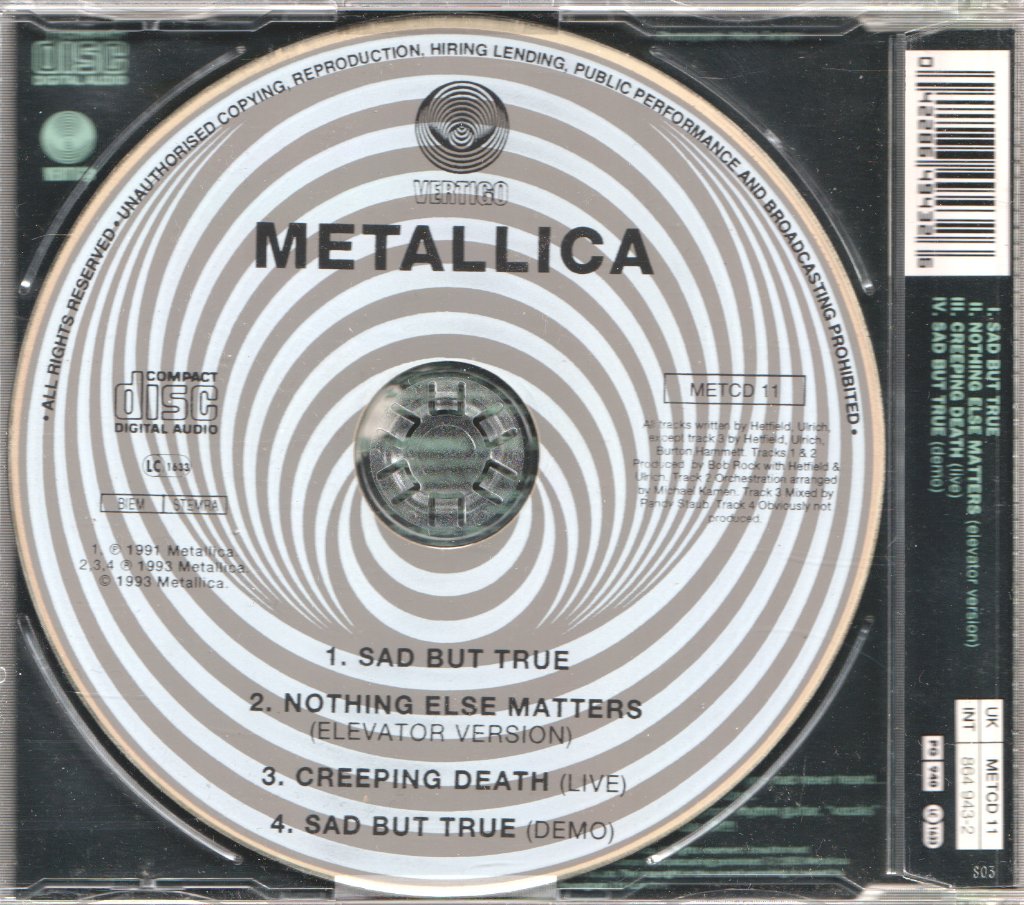 Metallica - Sad But True - Cd
