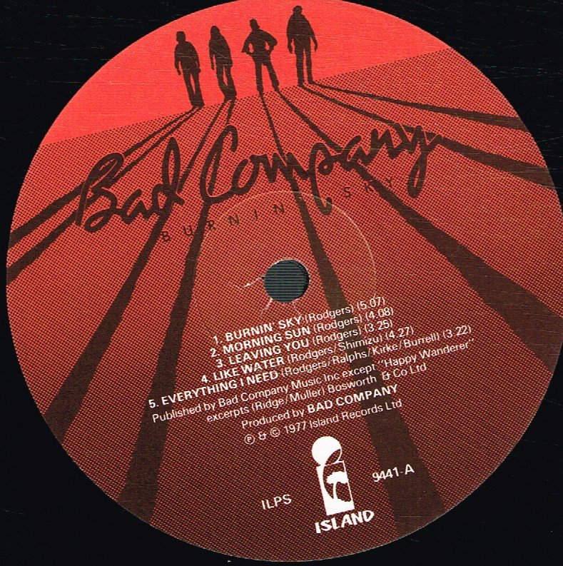Bad Company (Rock Group) - Burnin' Sky - Lp