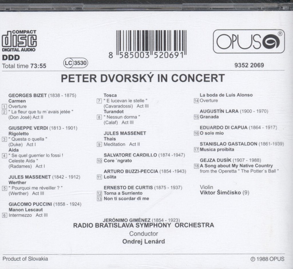 Peter Dvorsky - Peter Dvorsky In Concert - Cd