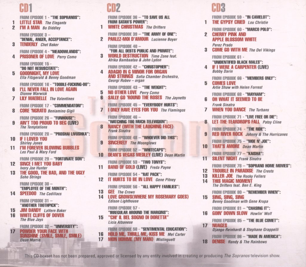 Various Artists - Bada Bing! Music Heard On The Sopranos - Triple Cd