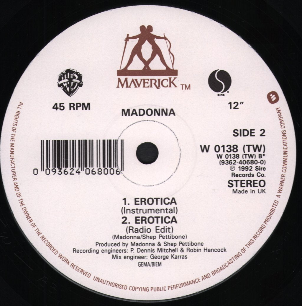Madonna - Erotica - 12 Inch
