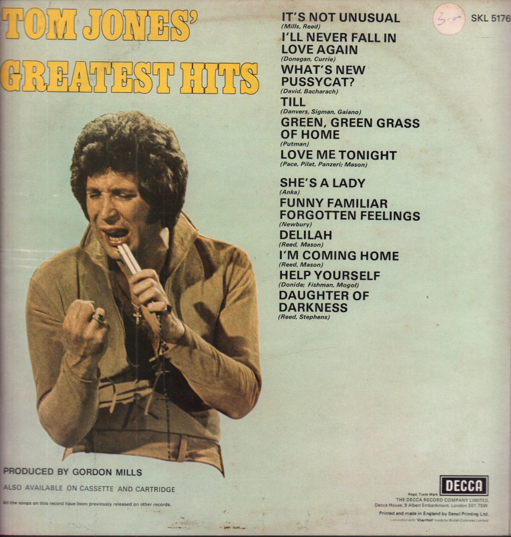 Tom Jones - Greatest Hits - Lp