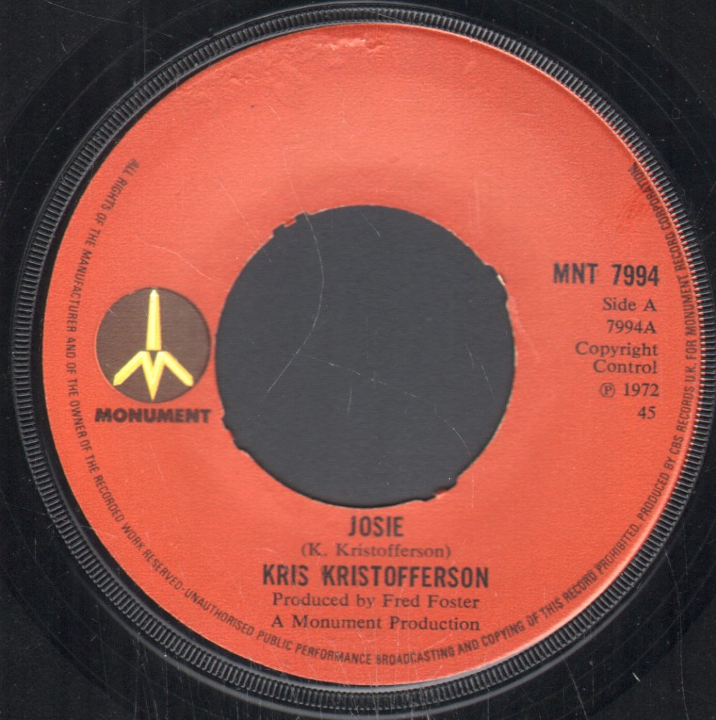 Kris Kristofferson - Josie - 7 Inch