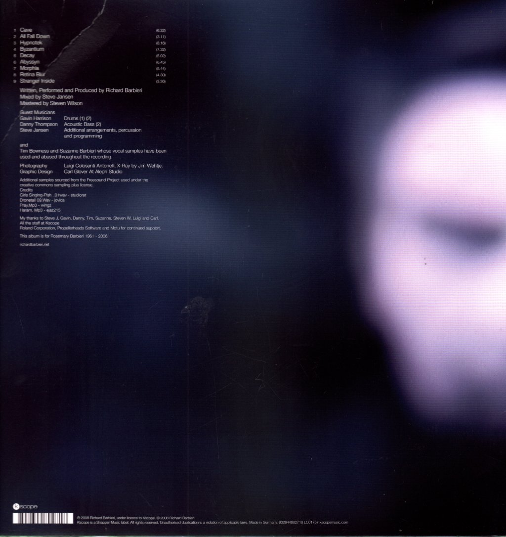 Richard Barbieri - Stranger Inside - Double Lp