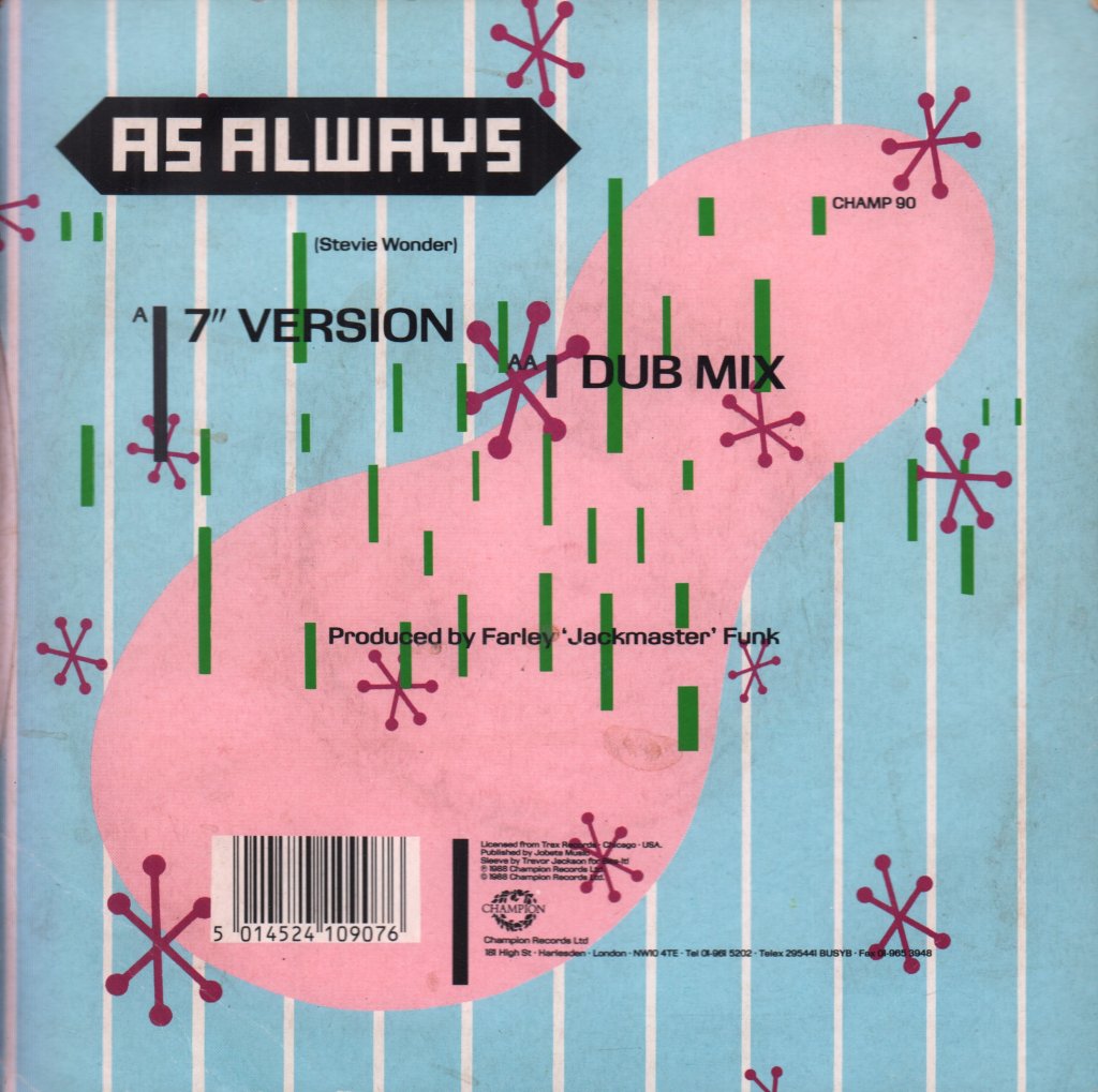 Farley Jackmaster Funk Presents Ricky Dillard - As Always - 7 Inch