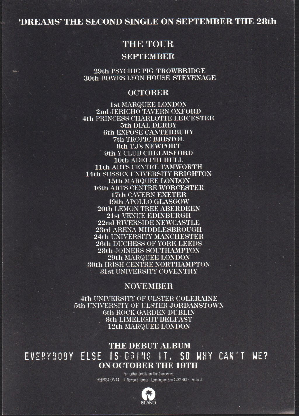 Cranberries - Dreams - Flyer
