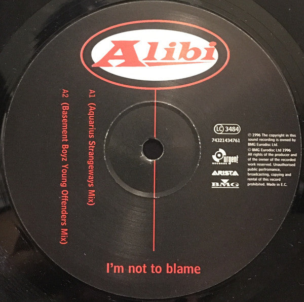 Alibi (90'S Group) - I'm Not To Blame - 12 Inch