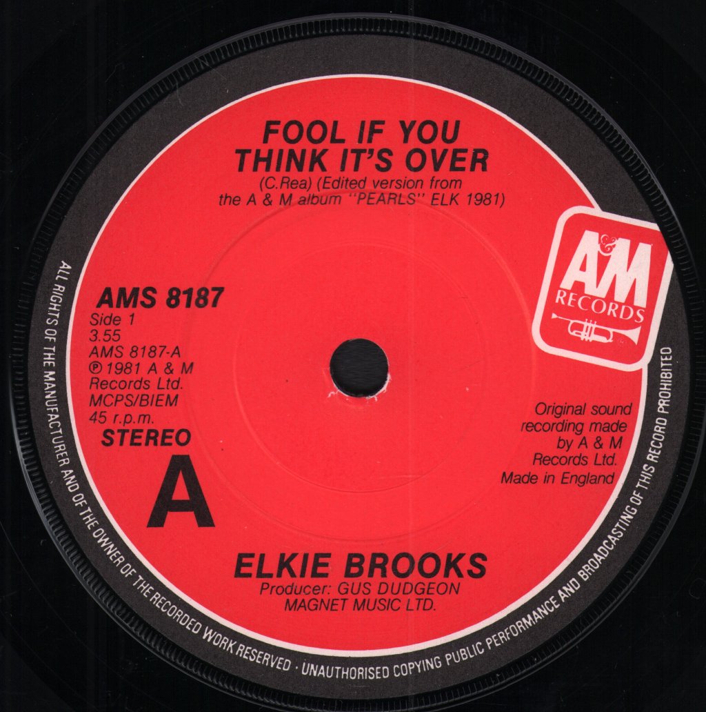 Elkie Brooks - Fool If You Think It's Over - 7 Inch