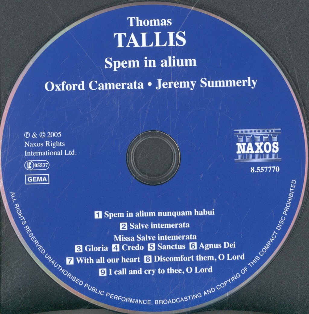 Oxford Camerata, Jeremy Summerly - Thomas Tallis - Spem In Alium / Missa Salve Intemerata - Cd