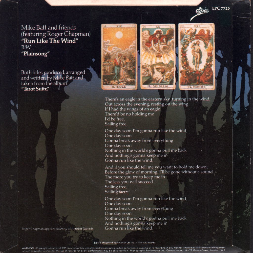 Mike Batt And Friends - Run Like The Wind - 7 Inch
