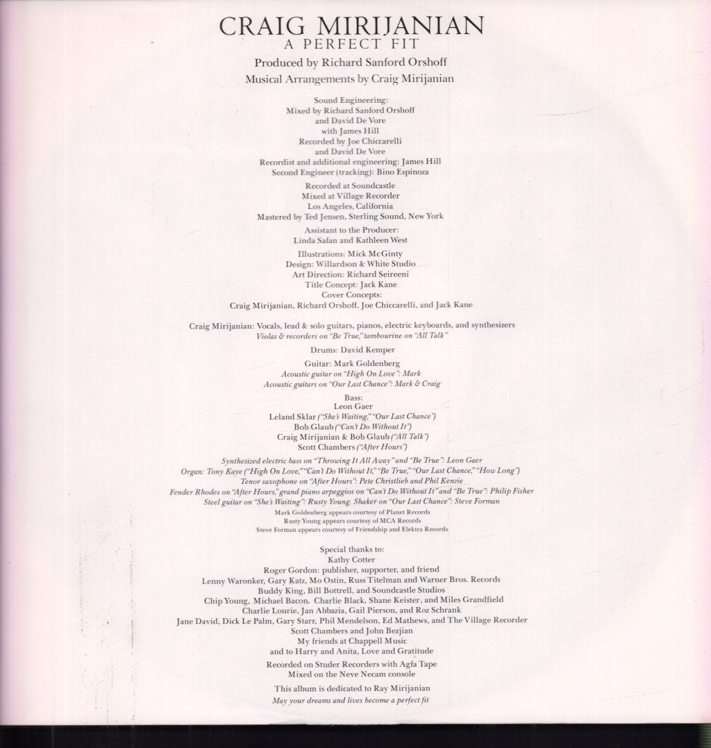Craig Mirijanian - A Perfect Fit - Lp
