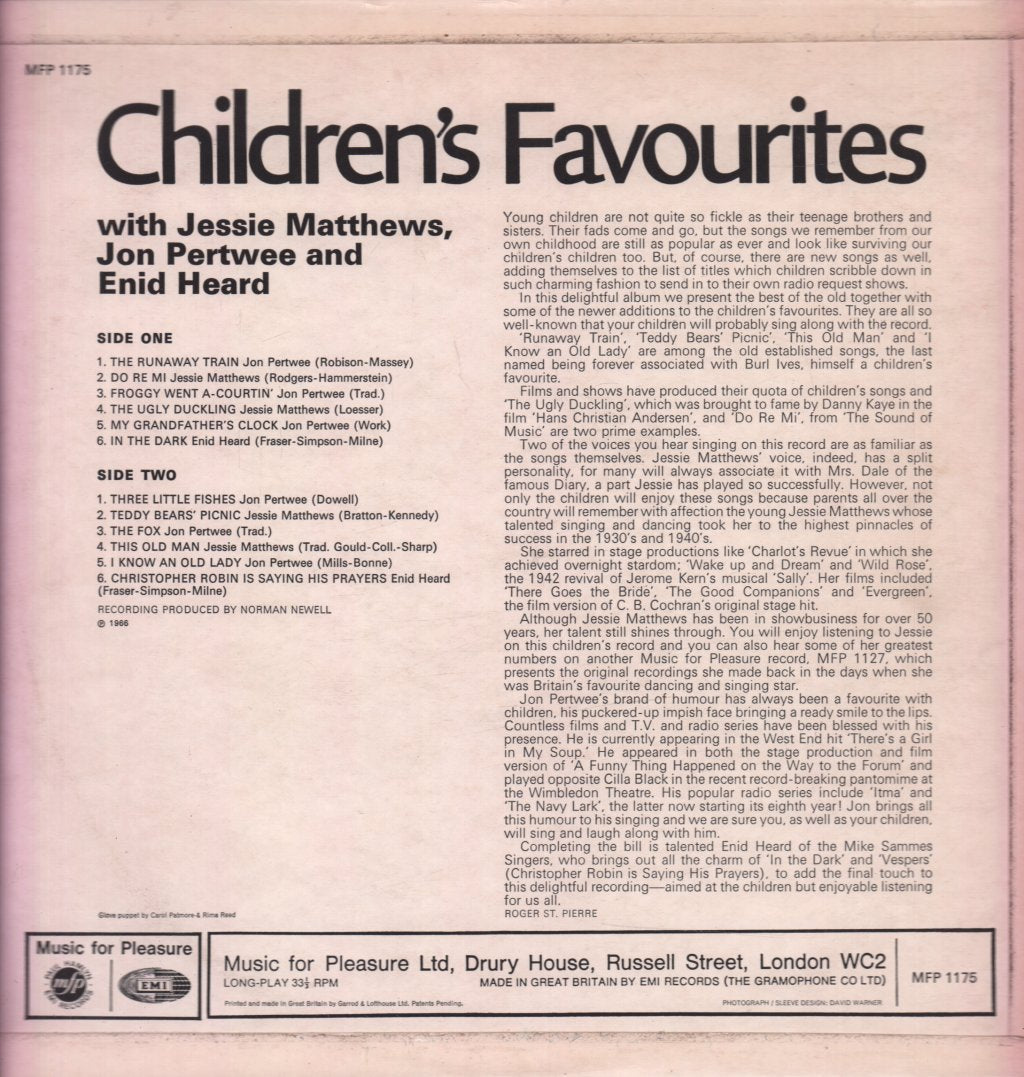 jessie matthews, jon pertwee and enid heard - Children's Favourites - Lp