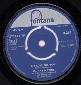 Johnny Mathis - My Love For You - 7 Inch