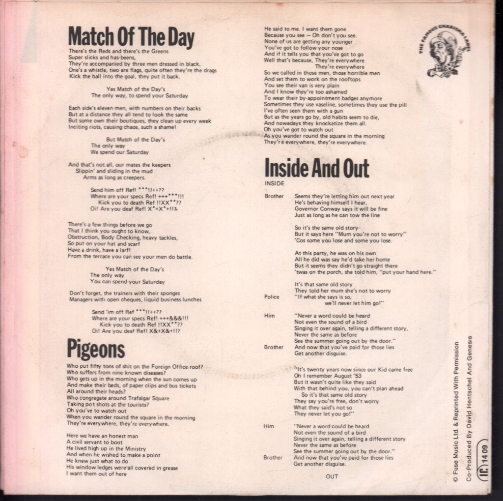 Genesis - Spot The Pigeon - 7 Inch