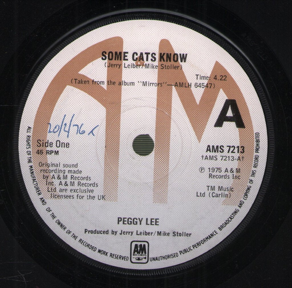Peggy Lee - Some Cats Know - 7 Inch