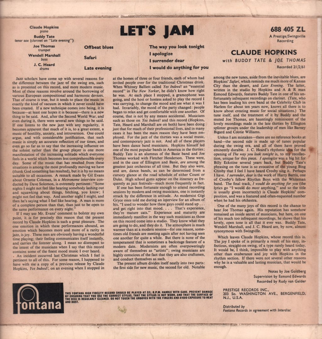 Claude Hopkins - Let's Jam - Lp