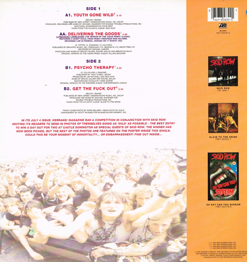 Skid Row - Youth Gone Wild - 12 Inch