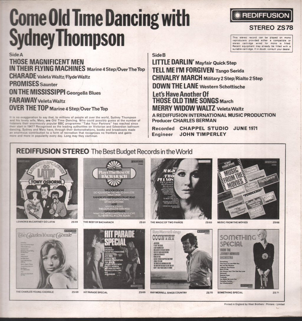 Sydney Thompson - Come Old Time Dancing With Sydney Thompson - Lp
