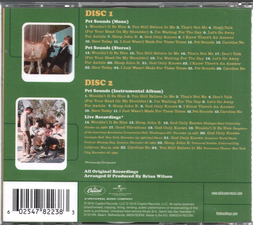 Beach Boys - Pet Sounds - Double Cd