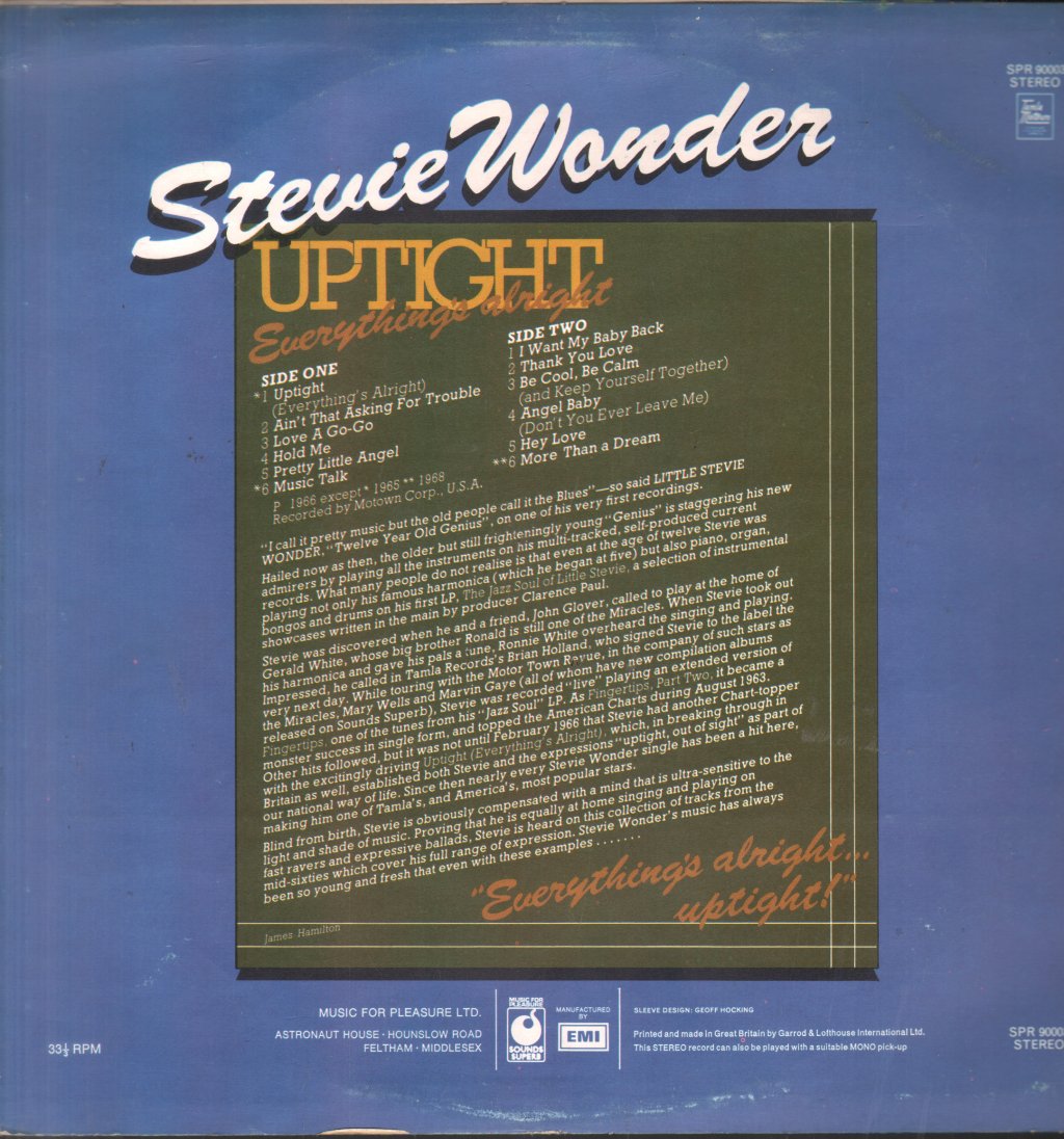 Stevie Wonder - Uptight - Lp