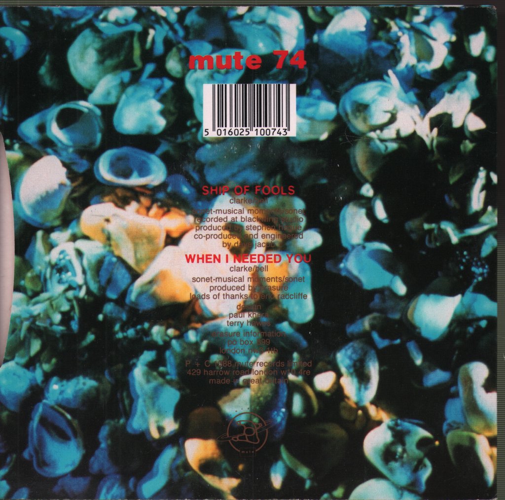 Erasure - Ship Of Fools - 7 Inch