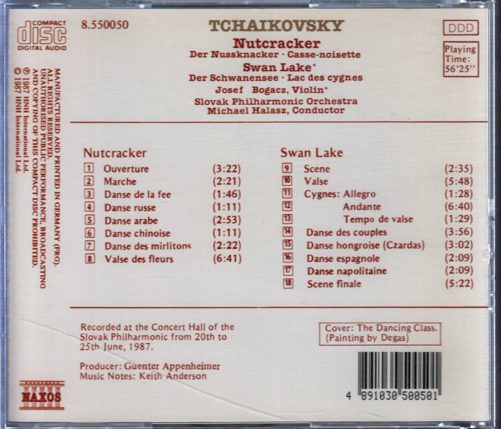 Slovak Philharmonic, Michael Halasz - Tchaikovsky - Nutcracker • Swan Lake - Cd
