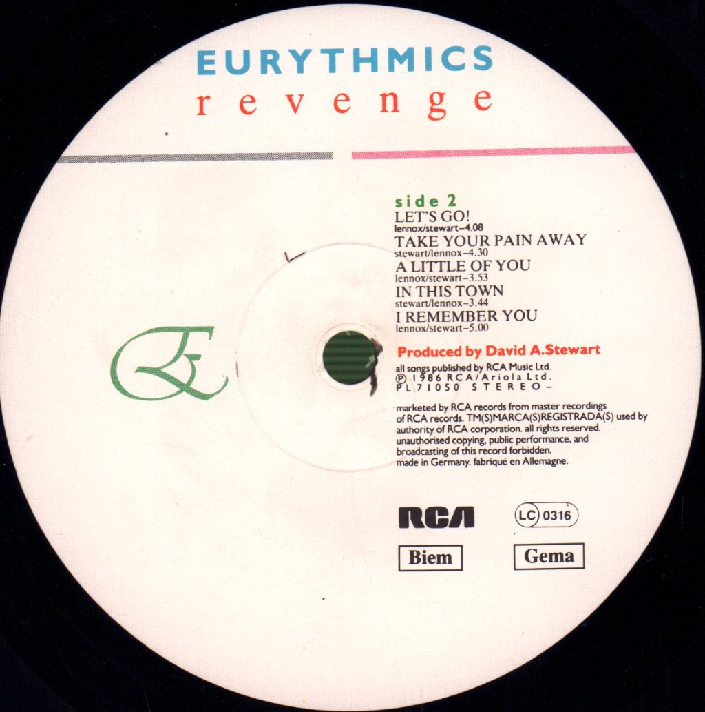 Eurythmics - Revenge - Lp