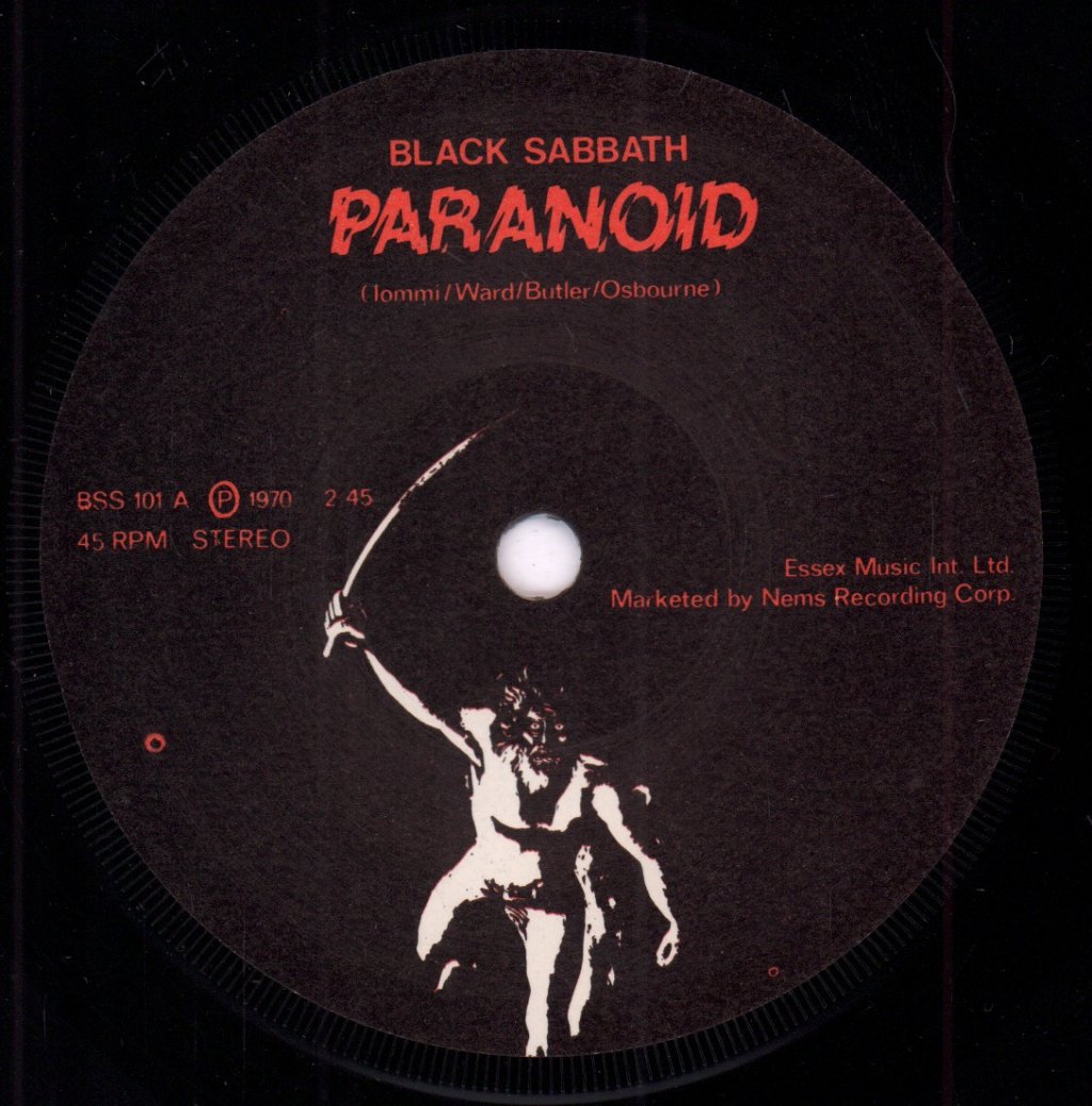Black Sabbath - Paranoid - 7 Inch