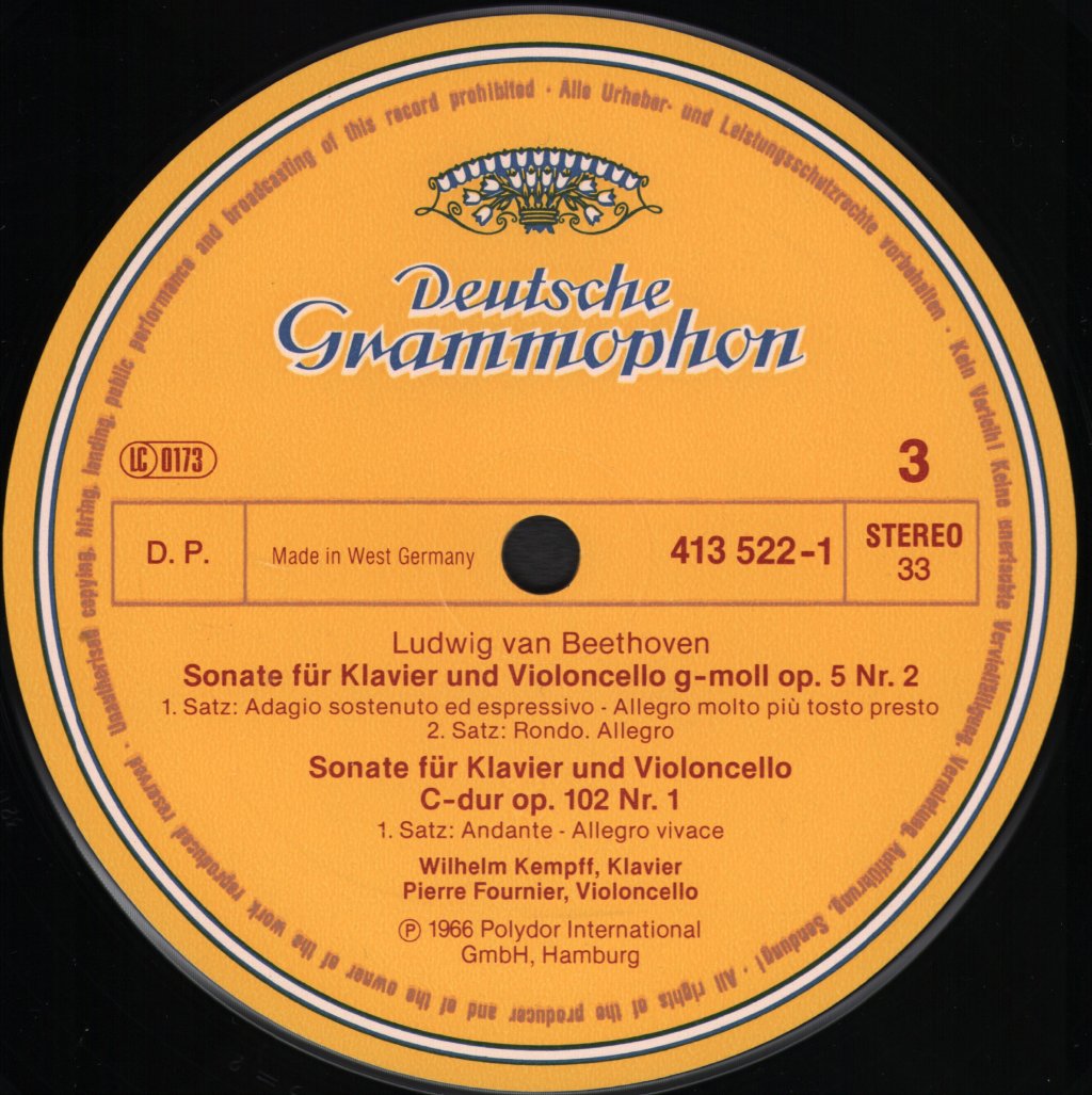 Pierre Fournier / Wilhelm Kempff - Ludwig Van Beethoven - Die Cellosonaten = The Cello Sonatas - Double Lp