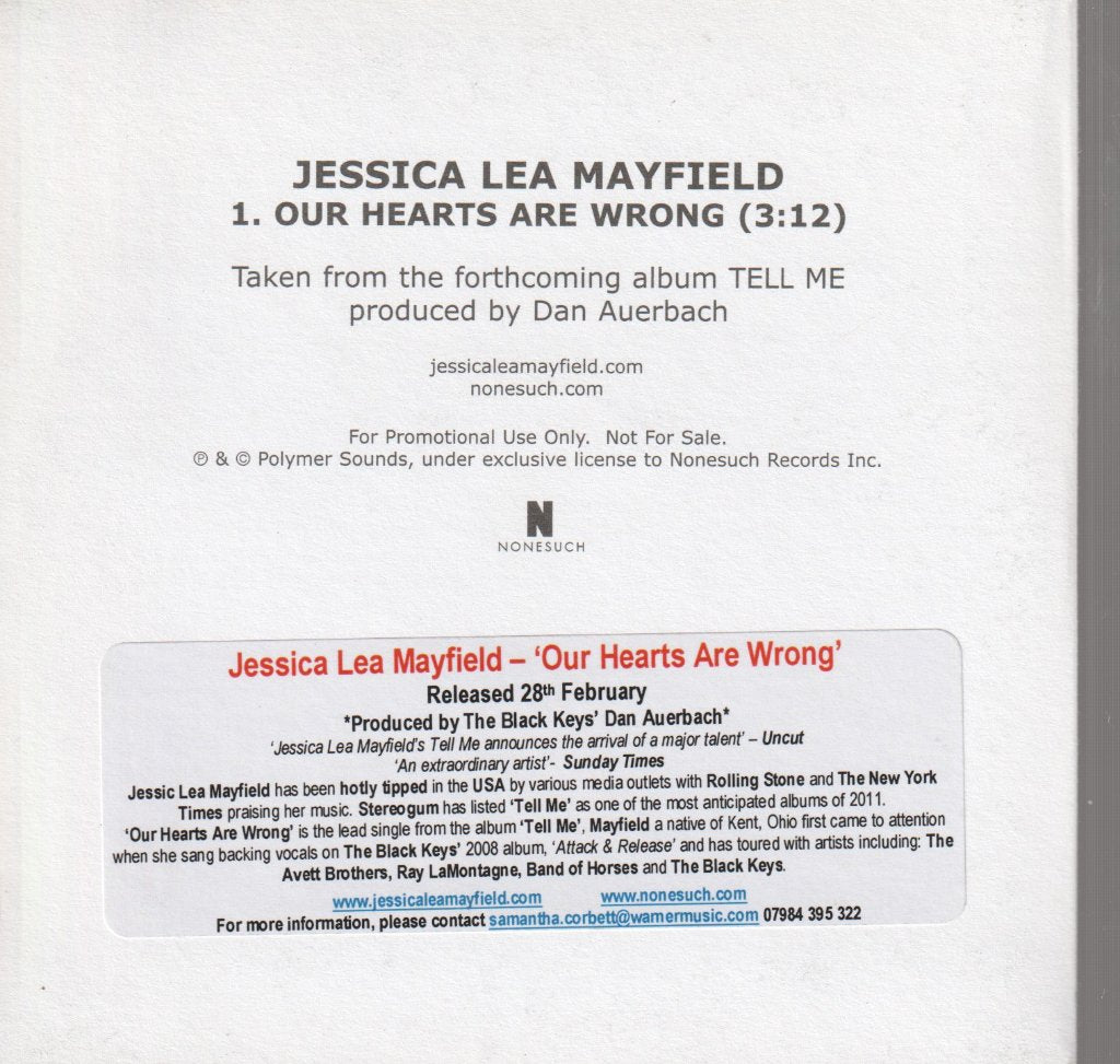 Jessica Lea Mayfield - Our Hearts Are Wrong - Cdr