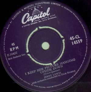Jerry Lewis - I Keep Her Picture Hanging Upside Down - 7 Inch