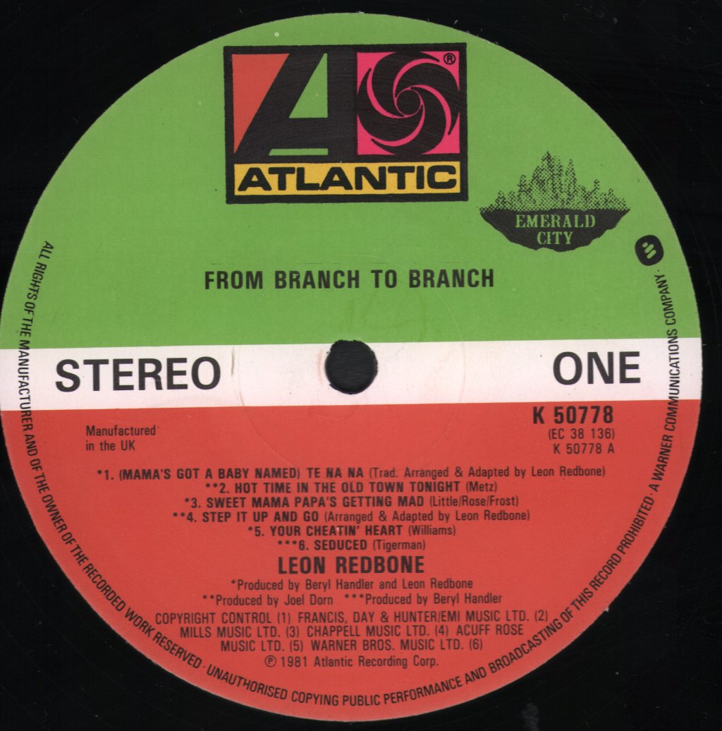 Leon Redbone - From Branch To Branch - Lp