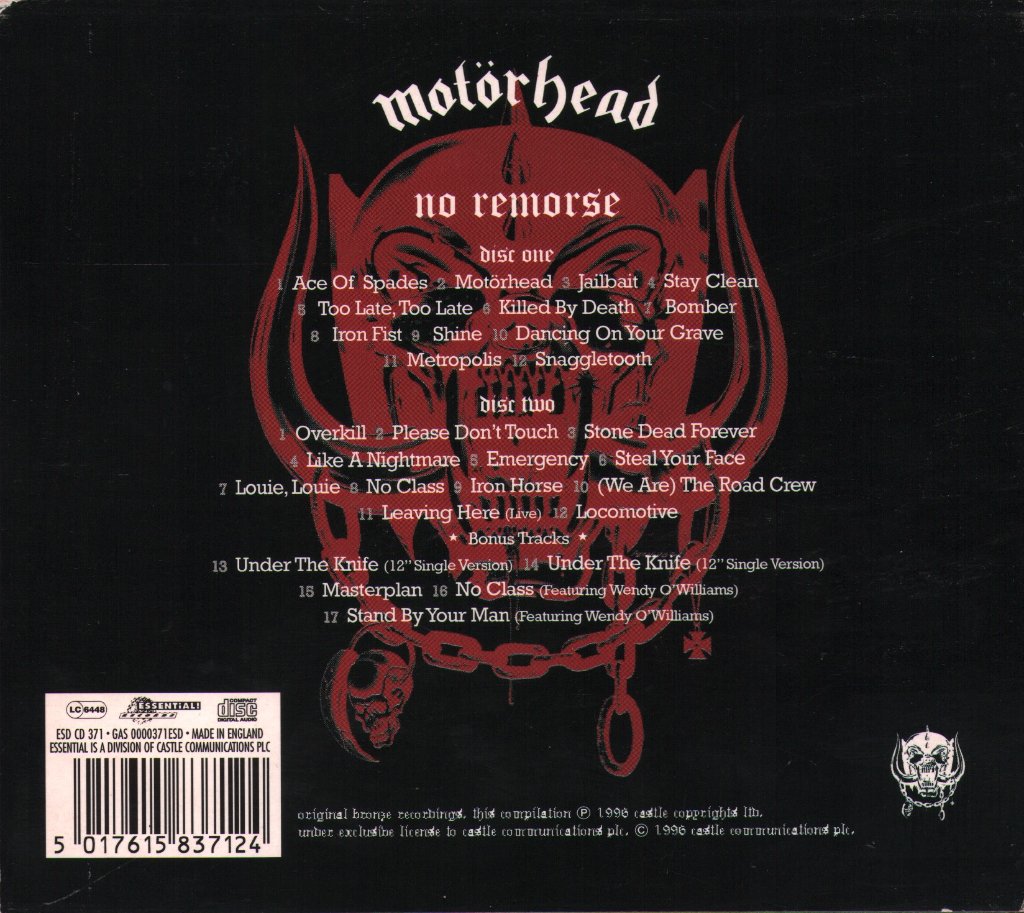 Motorhead - No Remorse - Double Cd
