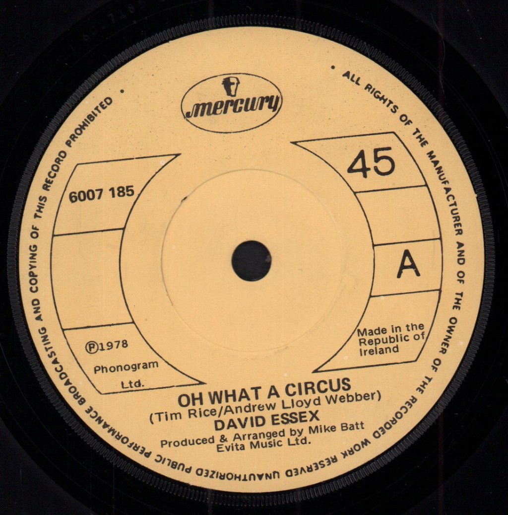 David Essex - Oh What A Circus - 7 Inch