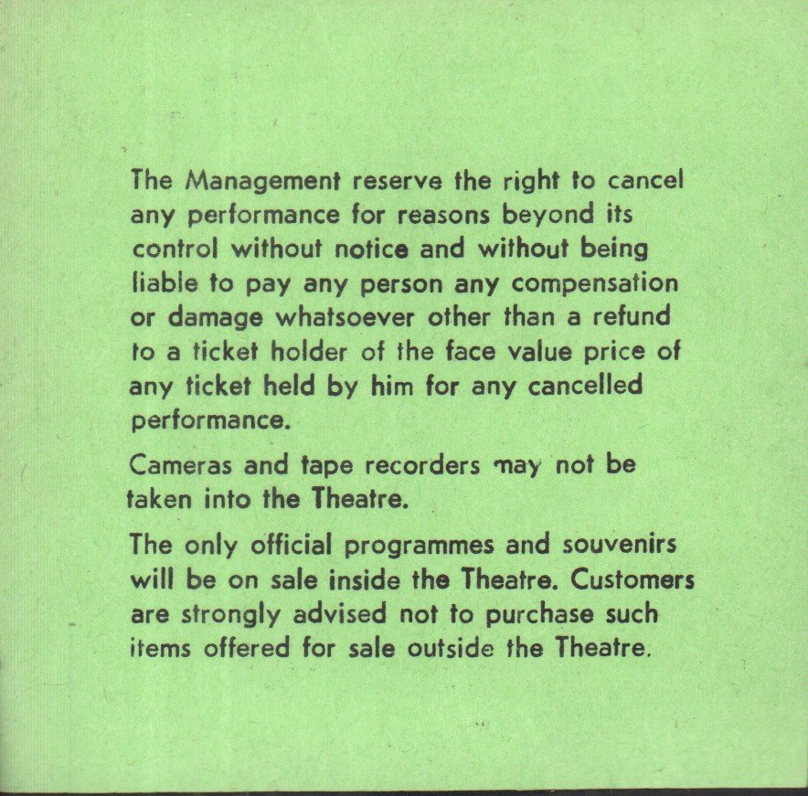 Ultravox - birmingham odeon theatre 31/5/84 - Ticket