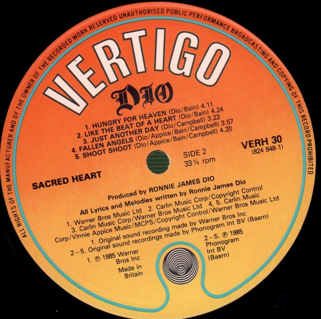 Dio - Sacred Heart - Lp