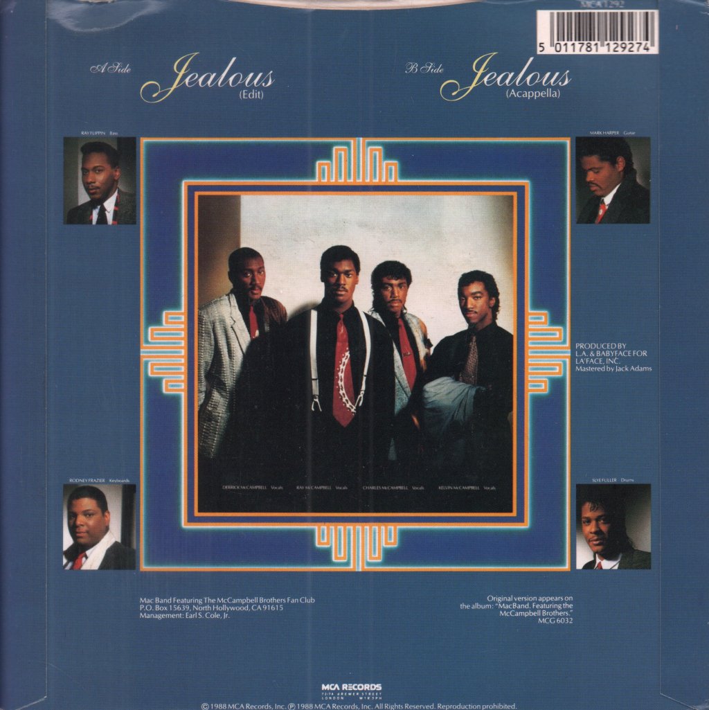 Mac Band Featuring The McCampbell Brothers - Jealous - 7 Inch