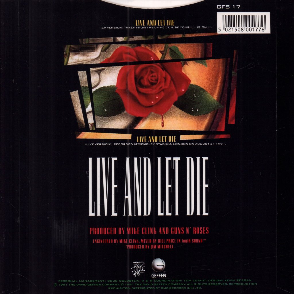 Guns N Roses - Live And Let Die - 7 Inch