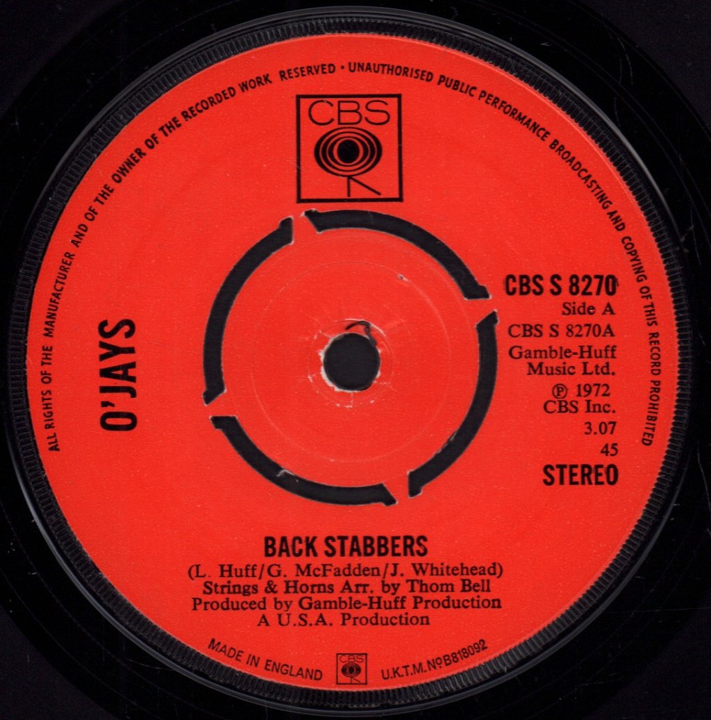 O'Jays - Back Stabbers - 7 Inch