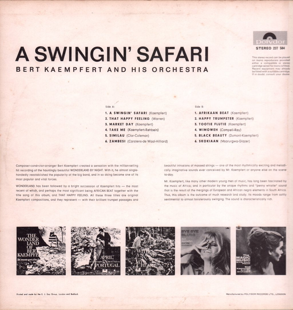 Bert Kaempfert - A Swingin' Safari - Lp