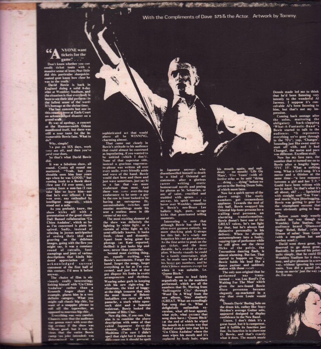 David Bowie - Wembley Wizard Touches The Dial - Lp