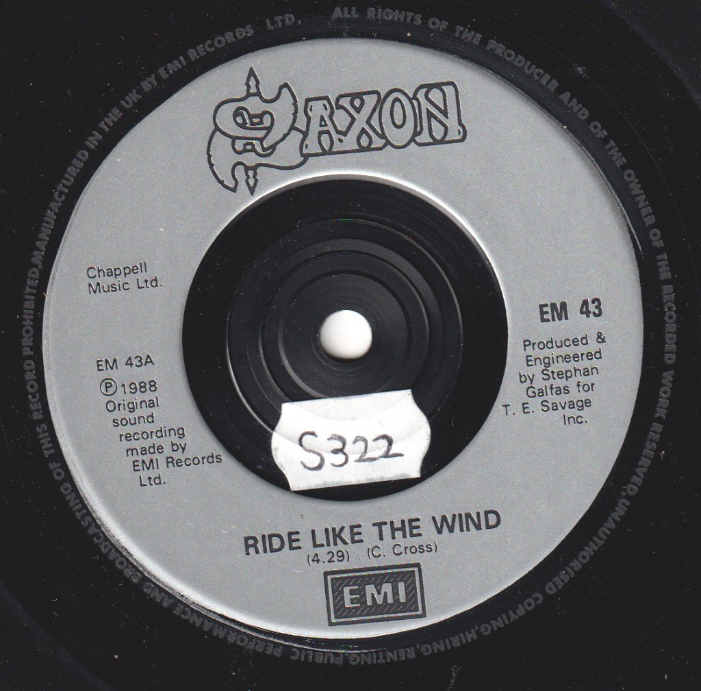 Saxon - Ride Like The Wind - 7 Inch