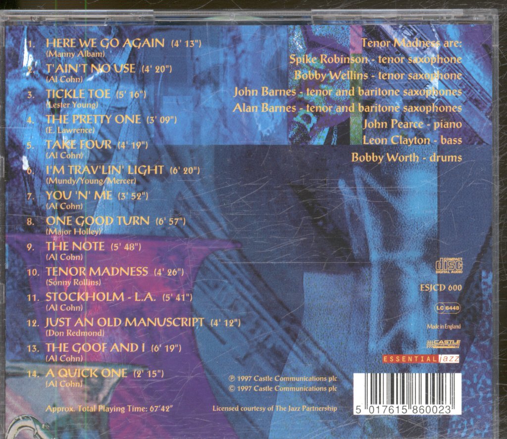 Spike Robinson's Tenor Madness - Spike Robinson's Tenor Madness - Cd