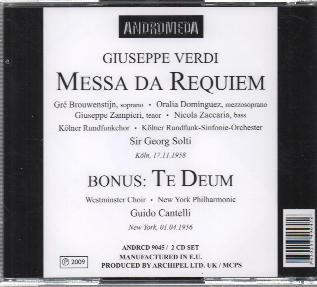 Giuseppe Verdi - Messa Da Requiem - Double Cd