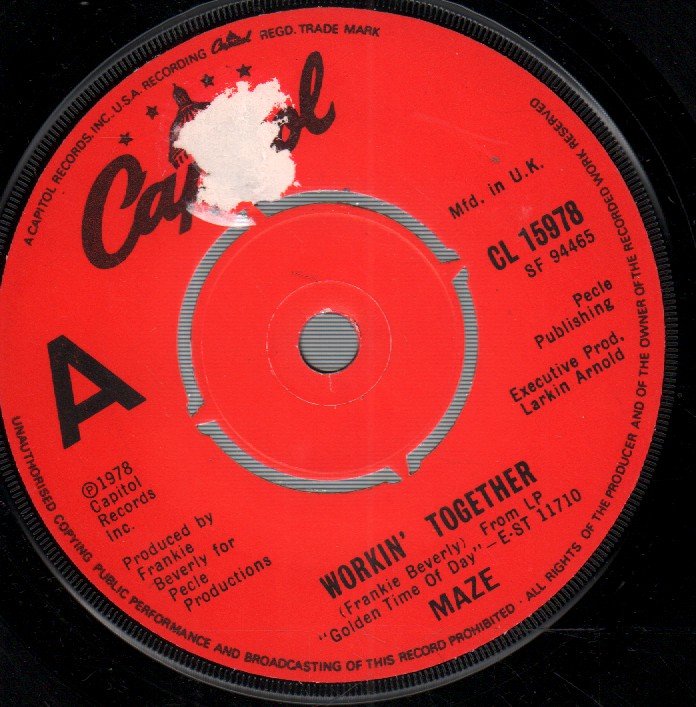 Maze (Funk Group) - Workin' Together/Travellin' Man - 7 Inch