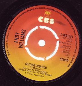 Andy Williams - Getting Over You - 7 Inch