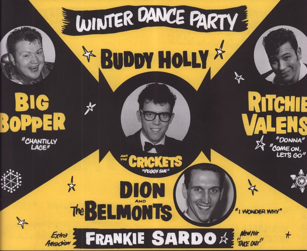 big bopper / buddy holly / ritchie valens / dion and the belmonts - surf ballroom winter dance party 2/2/59 - Flyer