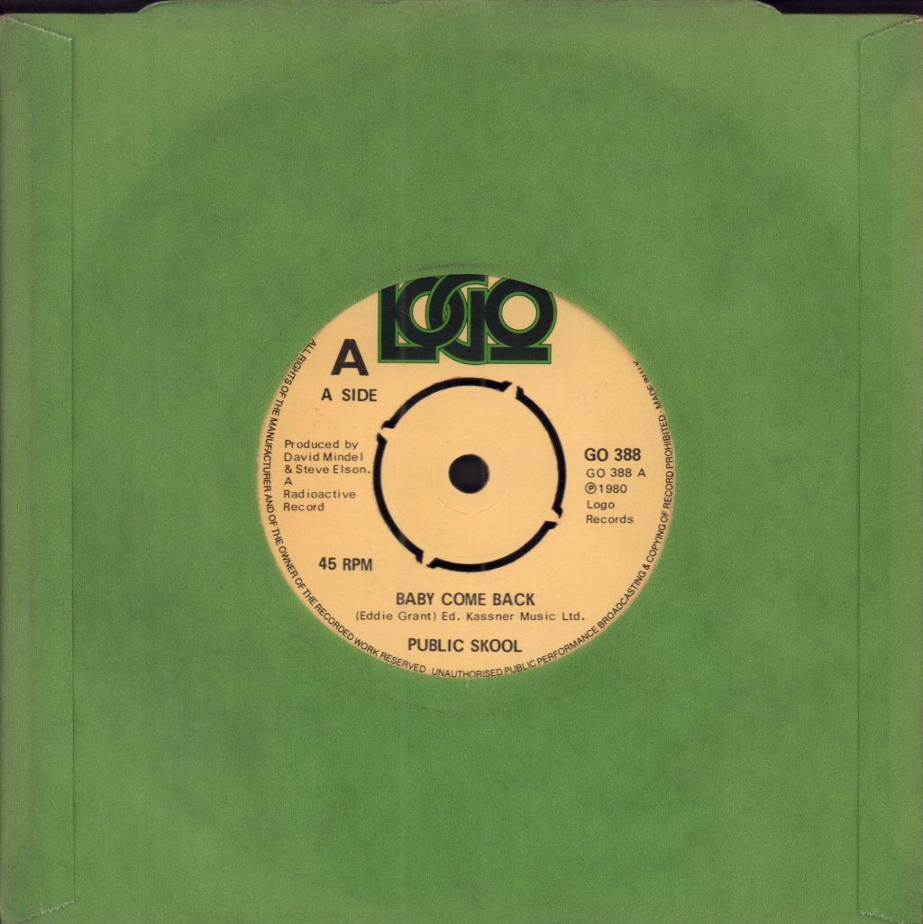 Public Skool - Baby Come Back - 7 Inch